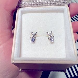 Sterling Silver Tanzanite XO Earrings